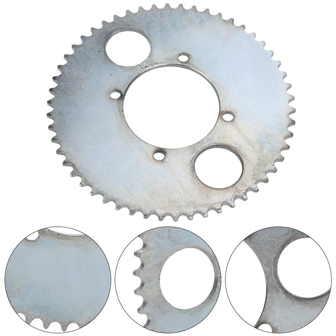 54 Tands Ketting T8F 4 Gaten Tandwielplaat Sterke Taaiheid Elektrische Scooter Tandwiel white