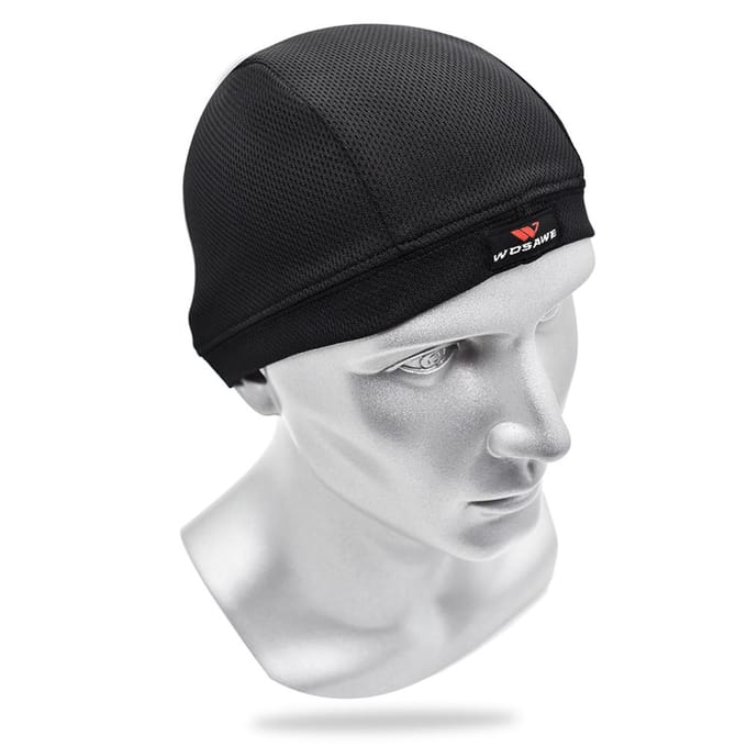 Wosawe Zomer Ultralicht Sneldrogend Fietshelm Liner Fiets Muts Cap Hoofddeksels black