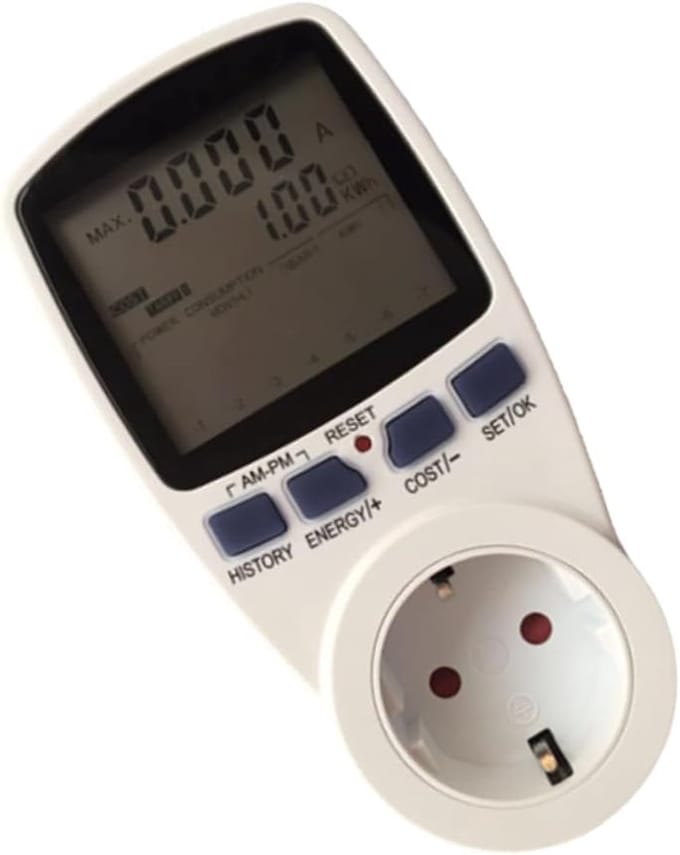 Energie Analysator - Stroommeter Wattmeter - Elektriciteit Kosten - Meet Diverse Parameters - 15 x 7.8 cm - Zoals Getoond