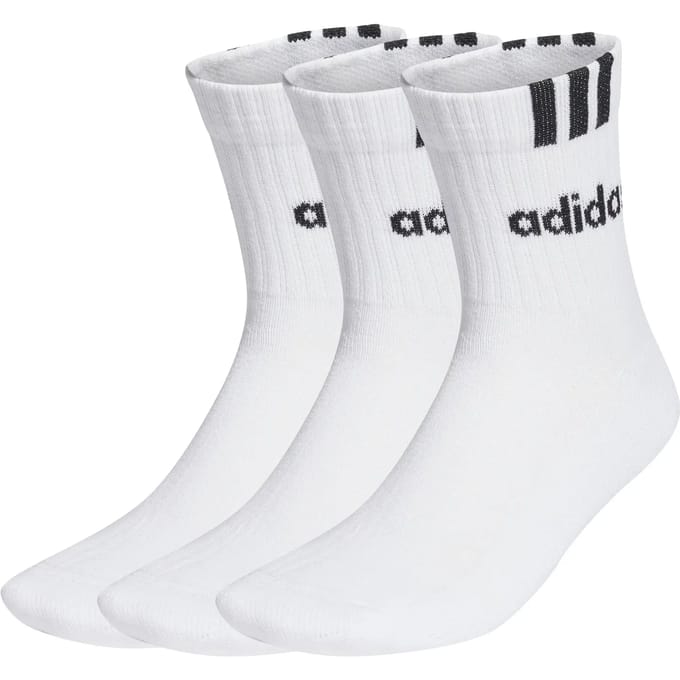 adidas Sportswear 3-Stripes Linear Gevoerde Sokken 3 Paar - Unisex - Wit- 43-45