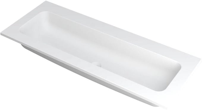 INK Faktor Wastafel Polystone Centraal Zonder Kraangat - 1200x450x15 mm - Mat Wit