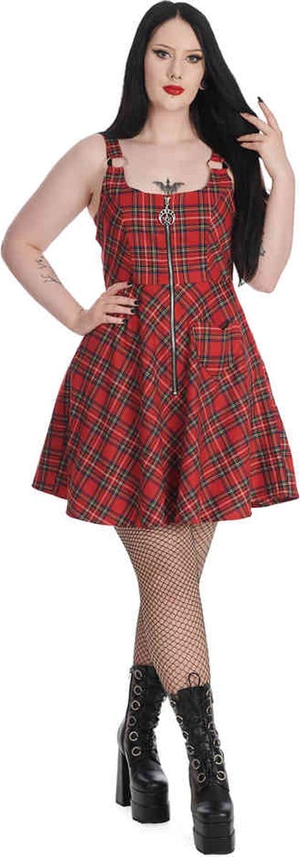 Banned - Addison Tartan Korte jurk - M - Rood