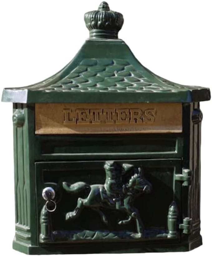 Brievenbus - Wandmodel Mailbox - Post Ontvangen - Met 2 Sleutels - H45 x B42 cm - Groen