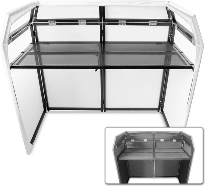 Vonyx DB3 DJ Booth Met zwarte/witte lycra doeken