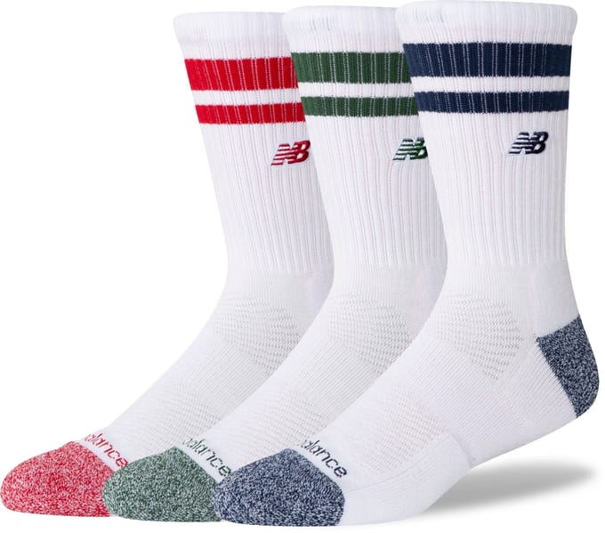 New Balance Active Premium Stripe Crew Sock Unisex Sportsokken - ASSORTED