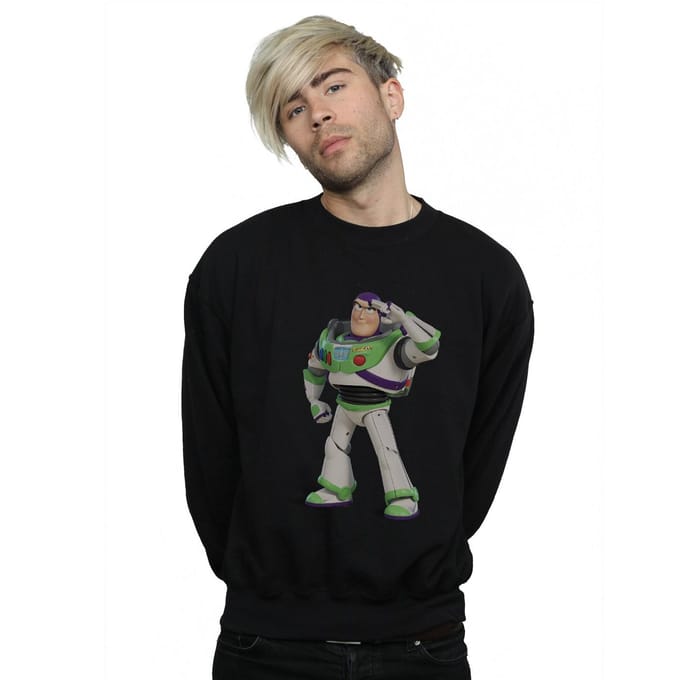 Disney Heren Toy Story Buzz Lightyear staand sweatshirt (Zwart)
