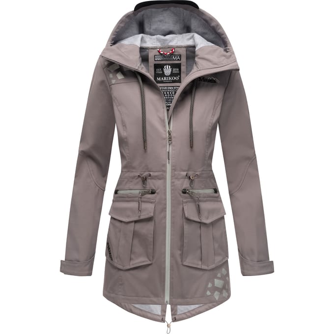Marikoo dames softshelljas – Ulissaa met capuchon & reflecterende details
