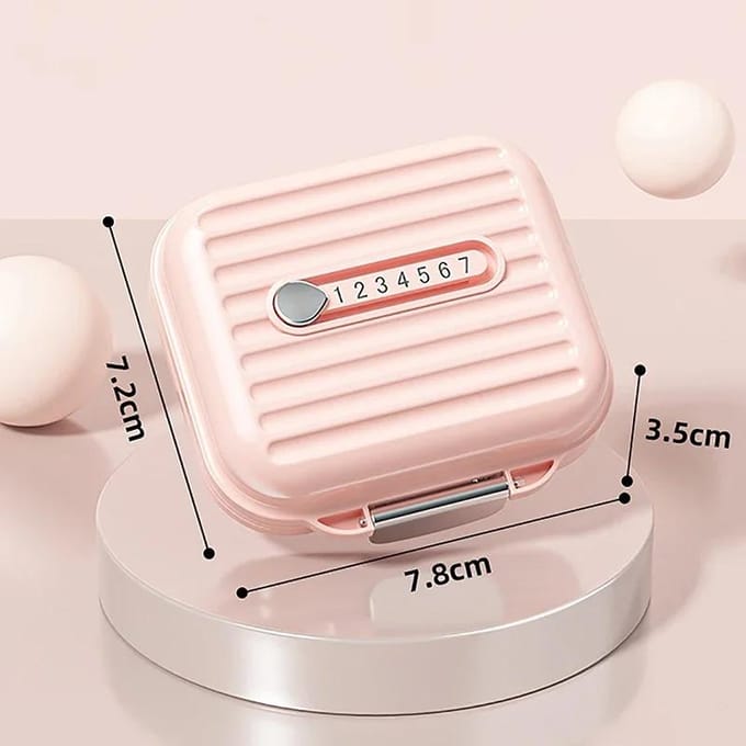 Mini pilulier portable à 7 compartiments pour médicaments hebdomadaires, organisateur de stockage de vitamines, comprimés de voyage, boîte scellée, étui à pilules violet