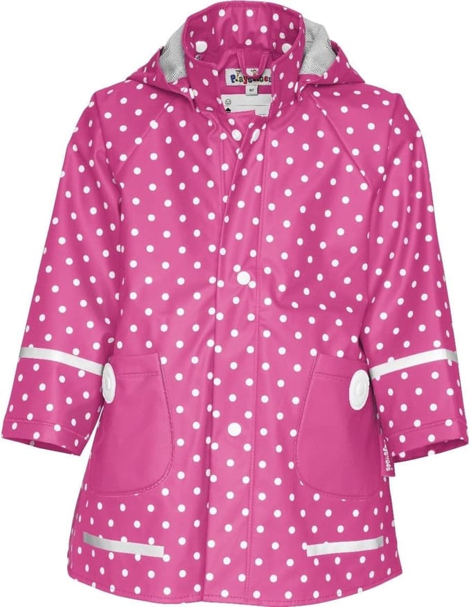 Playshoes regenjas roze met witte stippen 80
