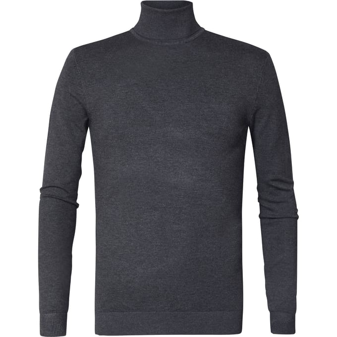 Petrol Industries Heren Coltrui - Ribgebreide Trui - Essentials Collection - Pullover - Truien - Zwart - Maat M
