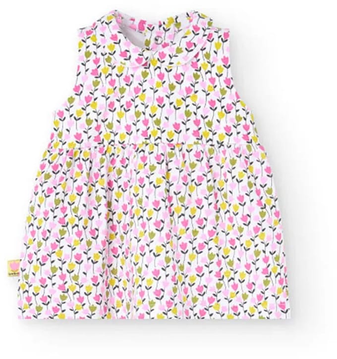 Boboli Knit Stretch Mouwloze Jurk Wit 9 Months Meisje
