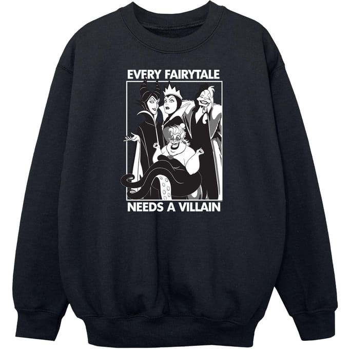 Disney Meisjes Schurken Katoenen Sweatshirt (Zwart)