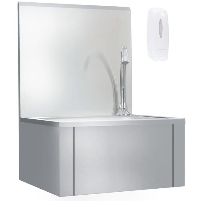 vidaXL - Wasbak - met - kraan - en - zeepdispenser - roestvrij - staal