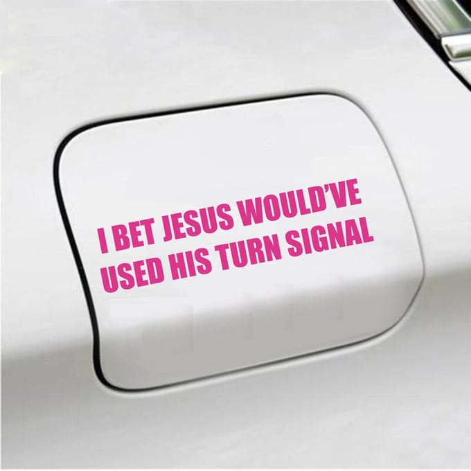 Bumpersticker - I Bet Jesus - 3,5 X 14,8 - Roze