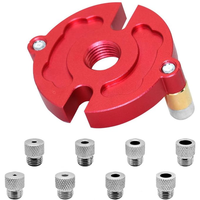 Houtbewerking Zelfcentrerende deuvelboorset Verticale gatboorgeleider Punch Locator Tool rood