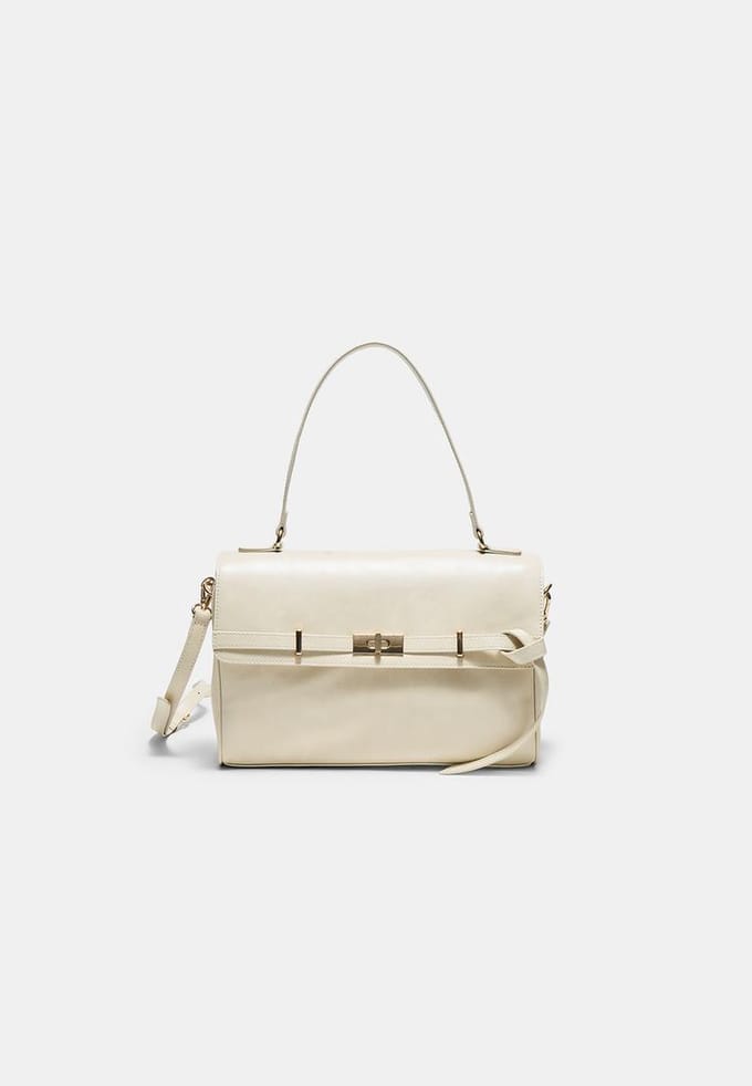 Stradivarius Middelgrote crossbodytas met riem  Ecru OS