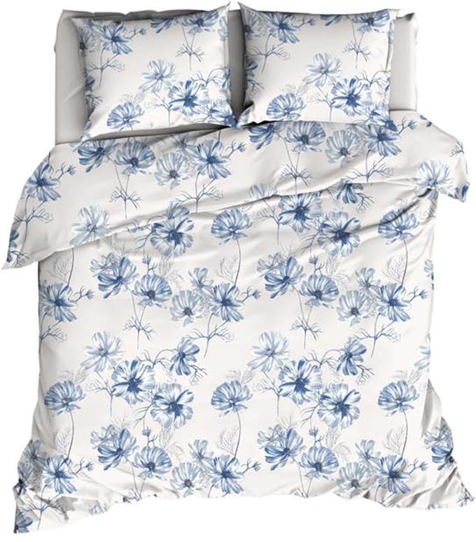 Romanette Filippa Dekbedovertrek - Extra breed - 260x200/220 cm - Blauw