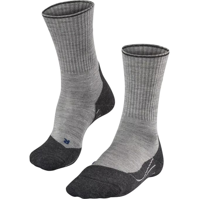 FALKE TK2 Explore Wool Silk medium padding wol functioneel materiaal wandelsokken heren grijs - maat 39-41