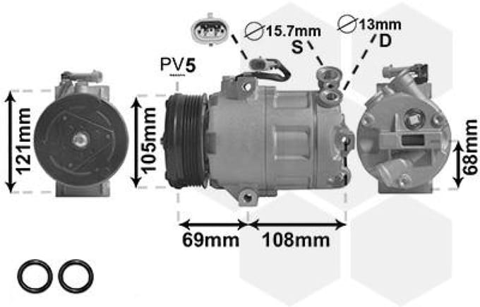 Van Wezel - AIRCO COMPRESSOR VOOR OPEL ASTRA G 1998-2004 09174396