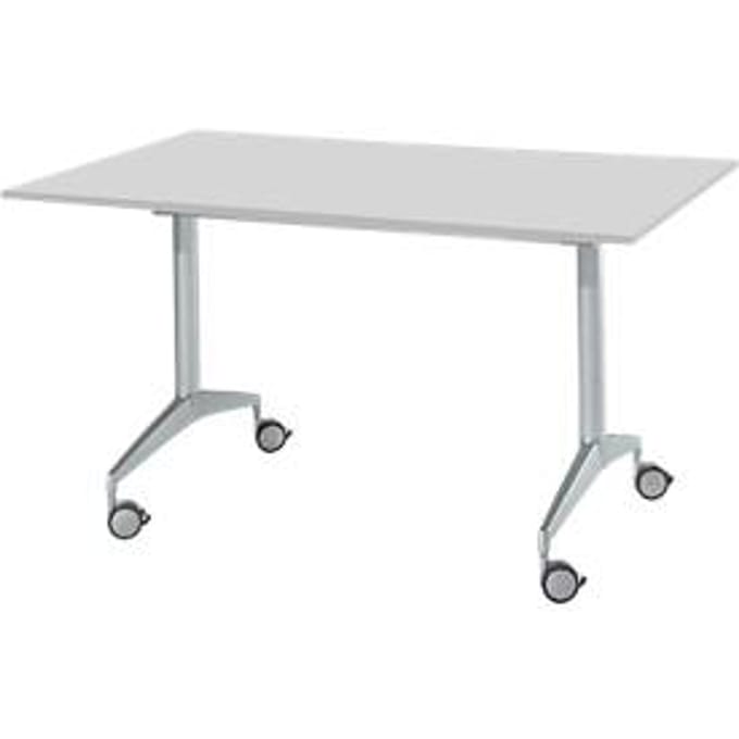 Vergadertafel, 1400 x 800 mm, inklapbaar, lichtgrijs