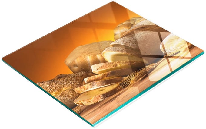 Decoratieve snijplank van gehard glas met abstract design, 60x52 cm