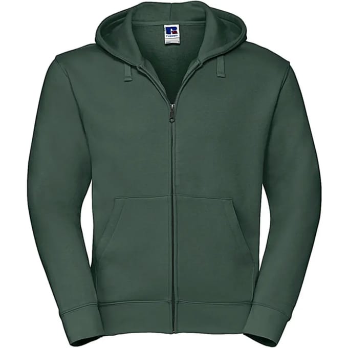 Authentic Full Zip Hoodie Sweatshirt 'Russell' Bottle Green - L