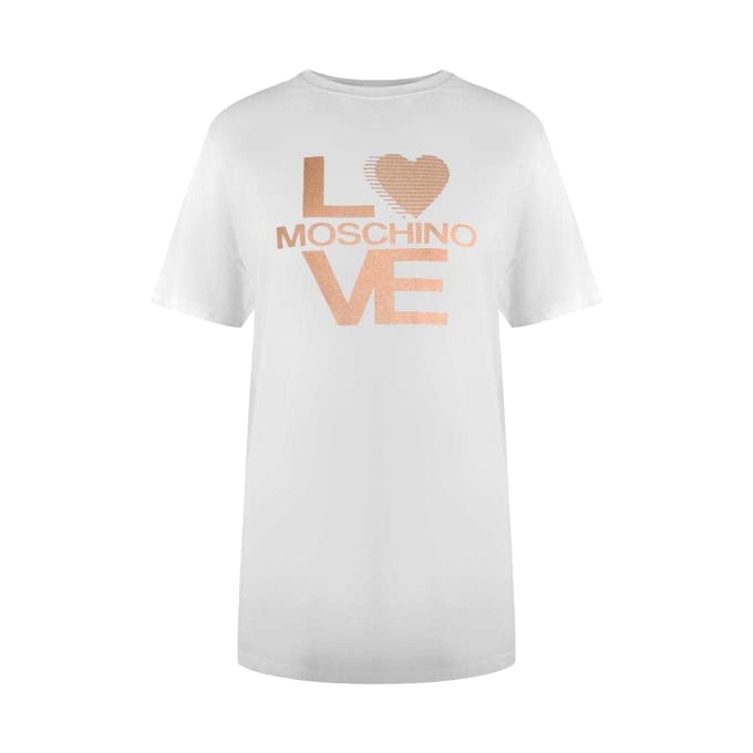 Love Moschino Dames/dames Metallic Logo T-shirt (Wit)