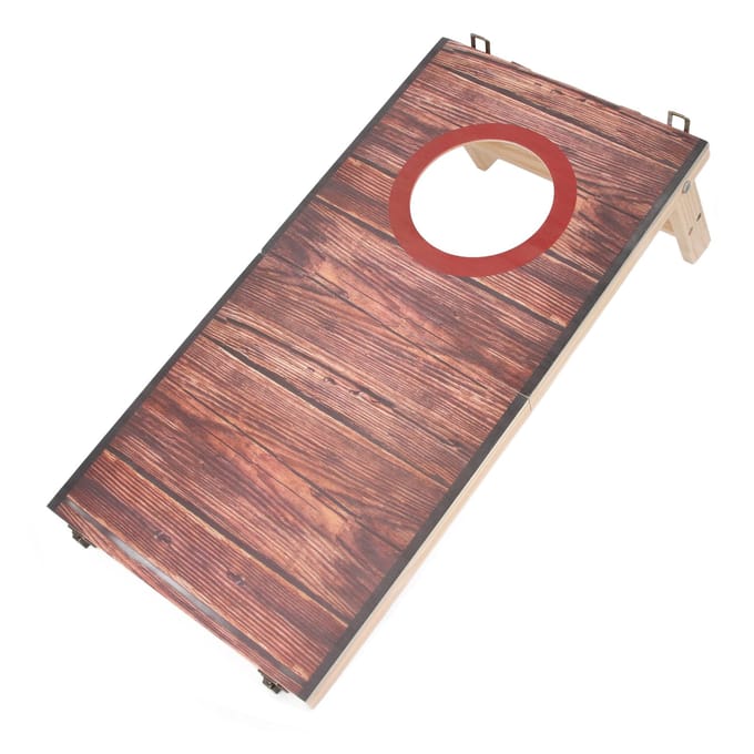 Cornhole Spelset Draagbaar Opvouwbaar Interactief Waterbestendig Bonen Zakgooien Spel voor Feest beige