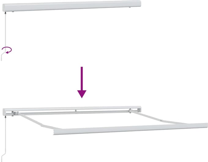 vidaXL - Uitschuifbare - luifel - Lichtgrijs - en - wit - 300 - x - 250 - cm
