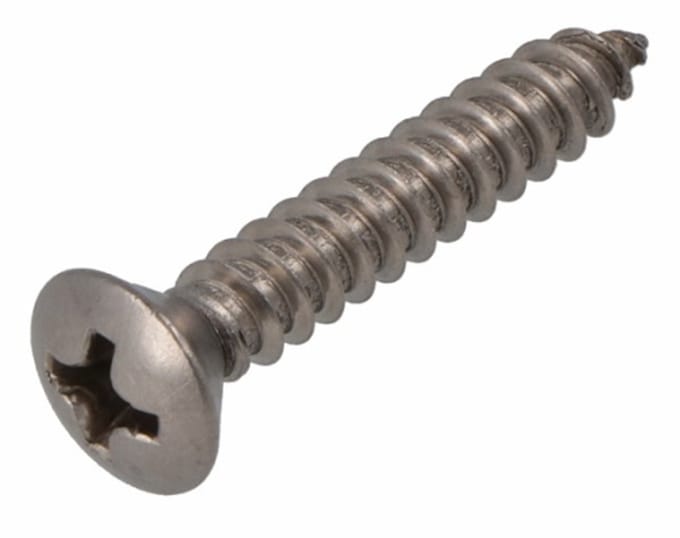 Plaatschroef RVS A2 4,2x25 – zak a 12 stuks – lenskop – kruiskop PH-2 – zelftappend – DIN 7981C