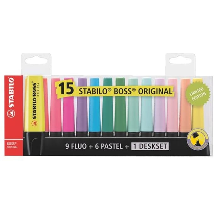 STABILO Textmarker BOSS® ORIGINAL 7015-01-5 Veelkleurig gesorteerd 2 mm, 5 mm 15 stuk(s)