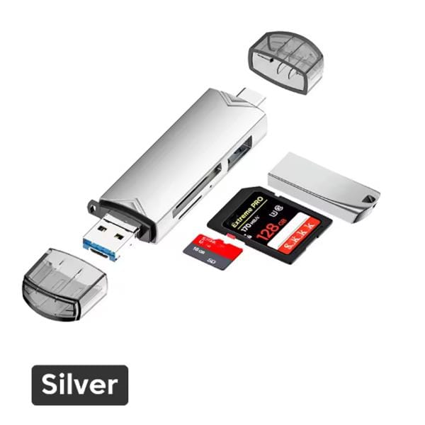 6-in-1 Kaartlezer USB 3.0 naar Type C Micro USB Universele OTG Adapter Multifunctionele Adapter SD TF Hoge Snelheid Transmissie