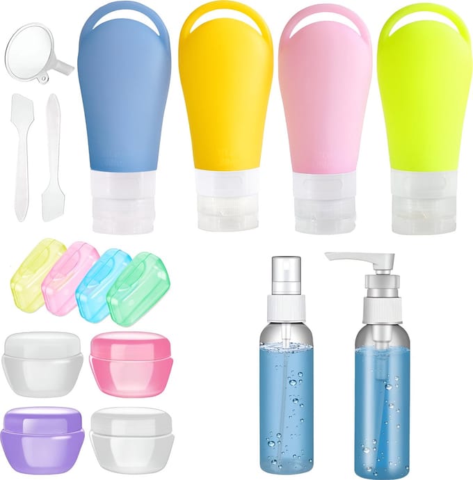 Somstyle Complete Handbagage Reisflesjes Set - Navulbare Siliconen Reisflacons - Vliegtuig Accessoires