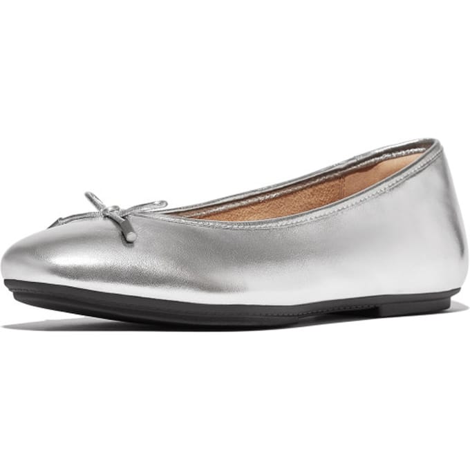 Fitflop Delicato Bow Soft Ballerina´s Zilver EU 38 Vrouw