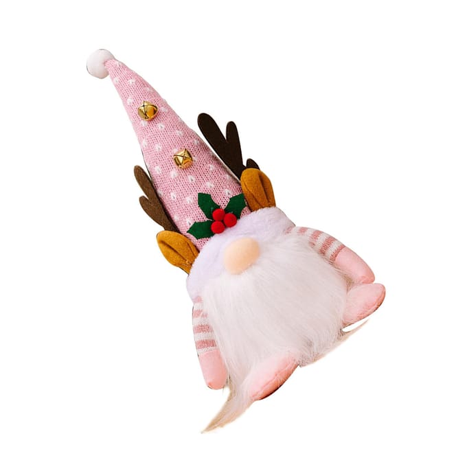 Kerst Gnome Pluche Decoratie Verlicht Zweedse Kerst Handgemaakt Scandinavische Tomte Elf Pop roze