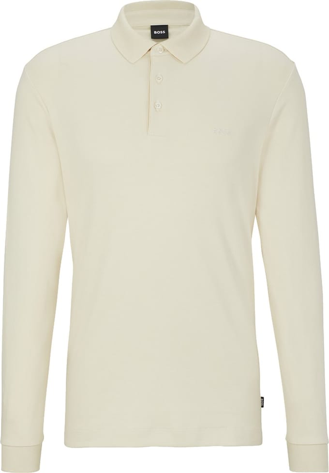 BOSS Pado regular fit polo lange mouw - jersey - wit