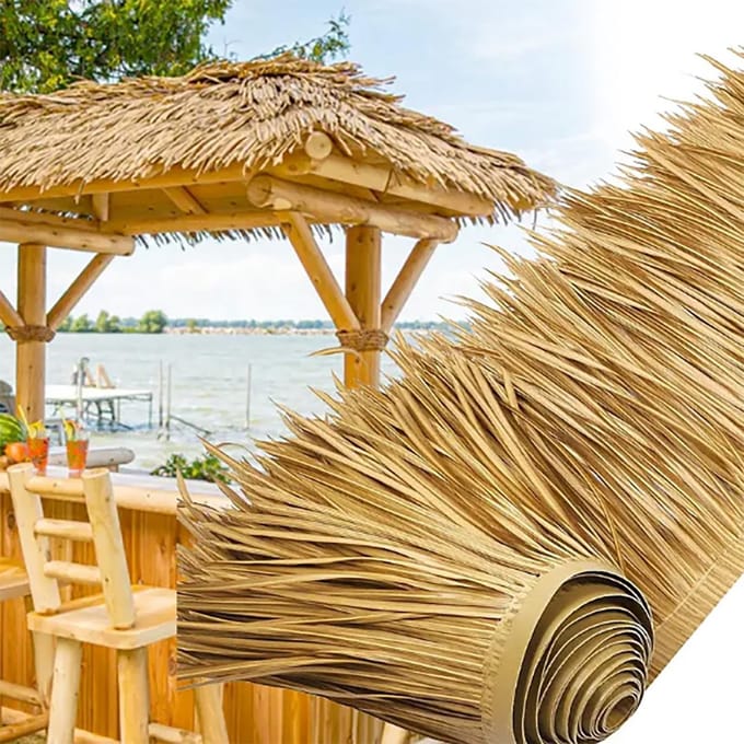 Kunstgras Rol - Decoratie Stro - Hekken Terras - UV Bestendig - 4 Meter - Geel