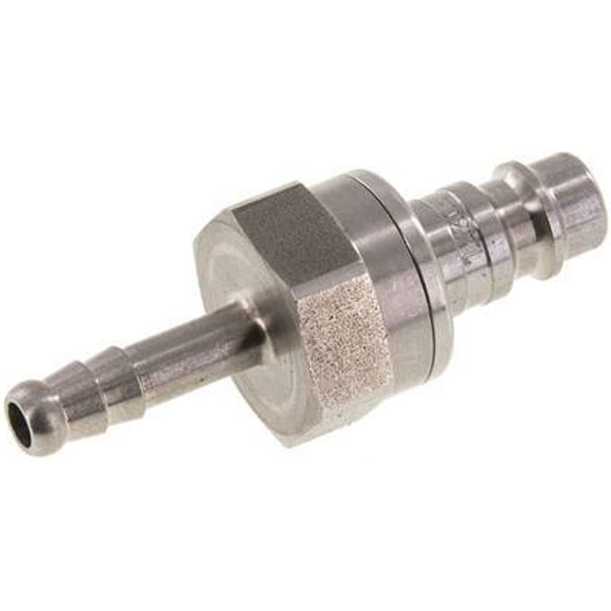 RVS DN 7.2 (Euro) Luchtkoppeling Insteeknippel 6 mm Slangpilaar Double Shut-Off