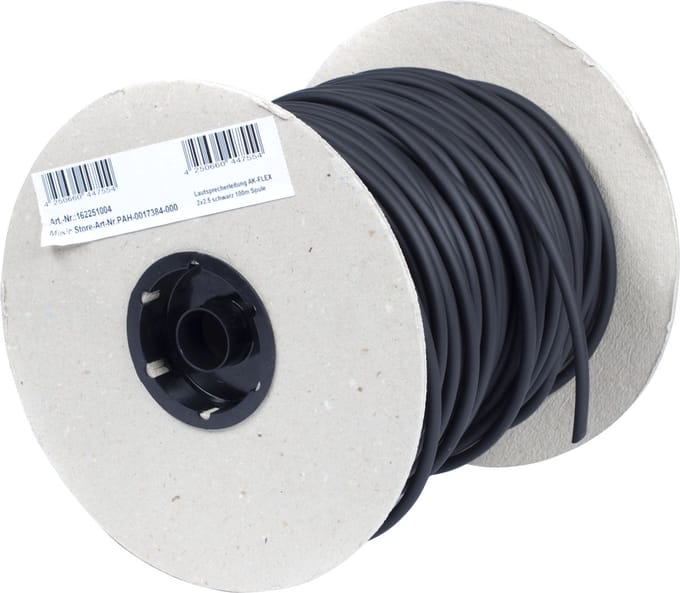 MUSIC STORE LS Cable 100m Drum 2x 2.5mm² - Mono patch kabel