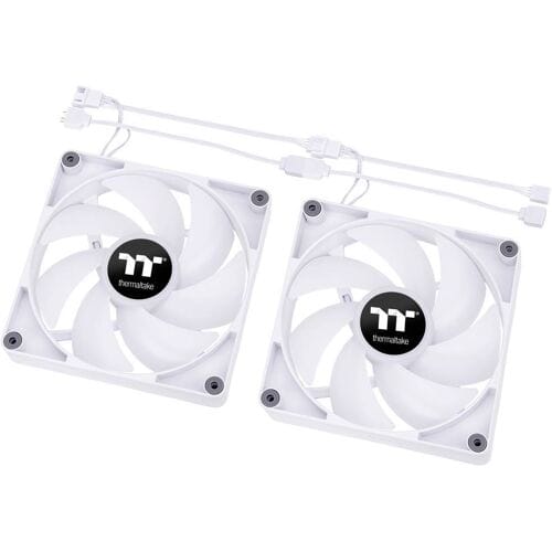 Thermaltake CT140 ARGB Sync - Ventilator Koeler voor PC - 2x140mm - Stil - PWM 500-1500 RPM - Wit