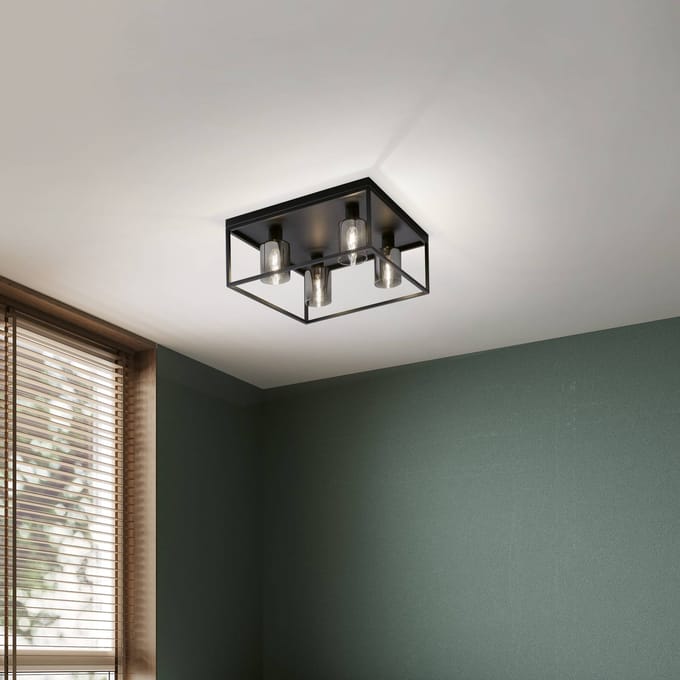 FISCHER & HONSEL Plafondlamp Iska met frame, 4-lamps