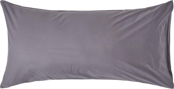 Homescapes Kussensloop 50x90 cm – Donkergrijs – 100% Egyptisch Perkal Katoen – 200 TC