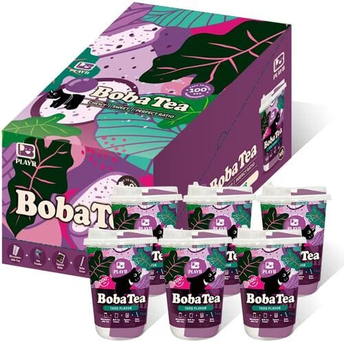 JENI PLAYB Bubble Tea Bekers Taro Smaak - 6 x 85 g