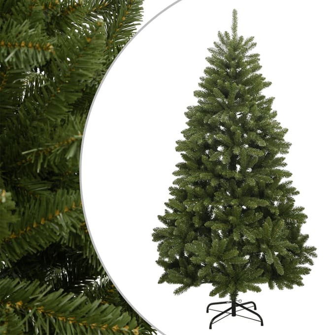 vidaXL - Kunstkerstboom - met - scharnieren - en - standaard - 210 - cm - groen