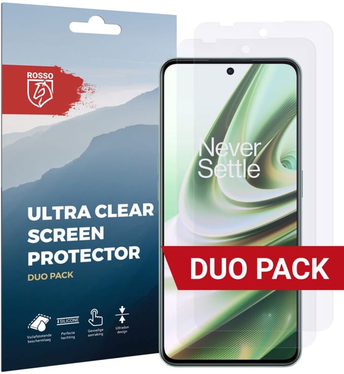 Rosso Screen Protector Ultra Clear Duo Pack Geschikt voor OnePlus Nord CE 3 | TPU Folie | Case Friendly | 2 Stuks