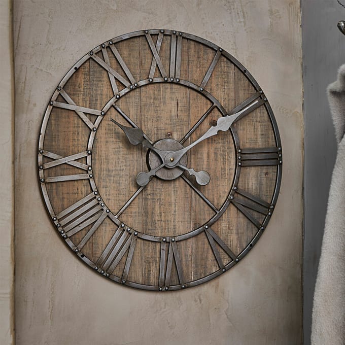 LOBERON Klok Caldwell antiekbruin/grijs