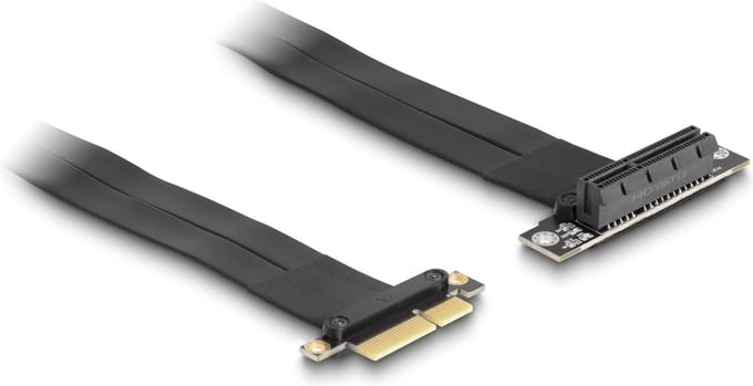 Delock Riser Card PCI Express x4 male to x4 slot 90° angled with cable 60 cm