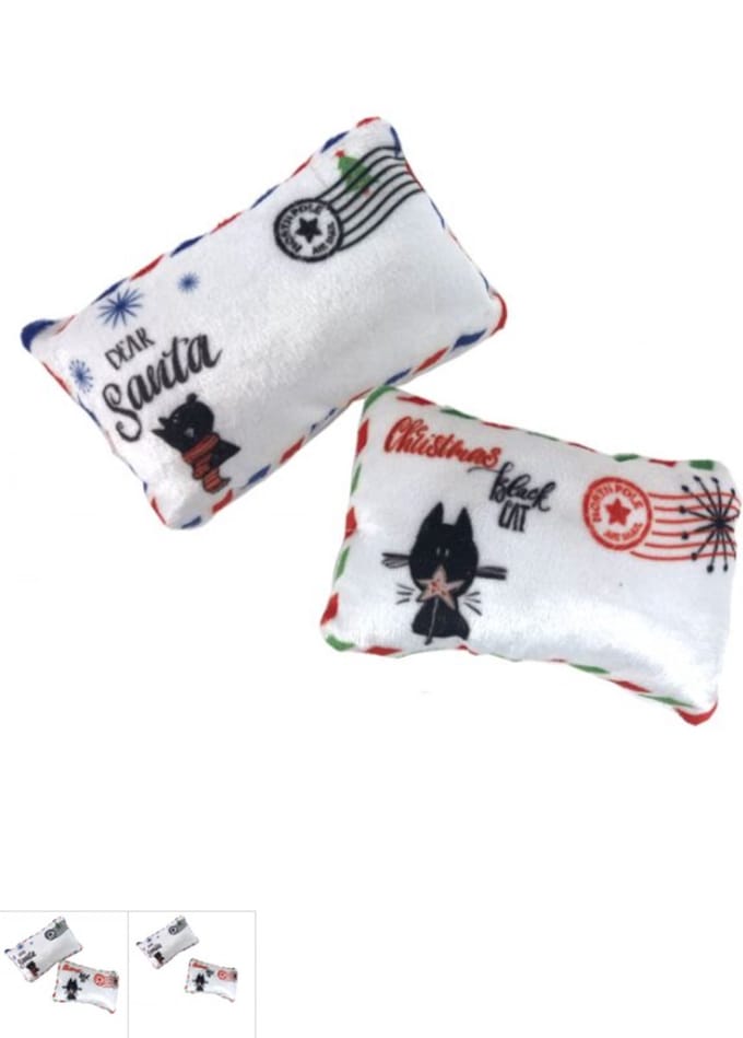 Croci Kerstkaart Speelkussen | met catnip
