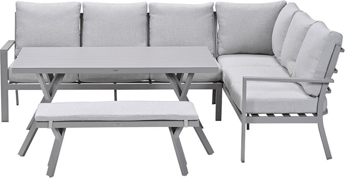 Garden Impressions Senja lounge dining set 4-delig rechts - valley sand