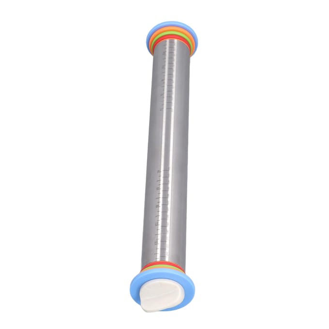 Rouleau à Pâtisserie Anneaux d'Épaisseur Réglable Ergonomique Antiadhésif Rouleau à Pâte pour la Cuisine à Domicile Pâtisserie L(for 6.5-9kg) gray